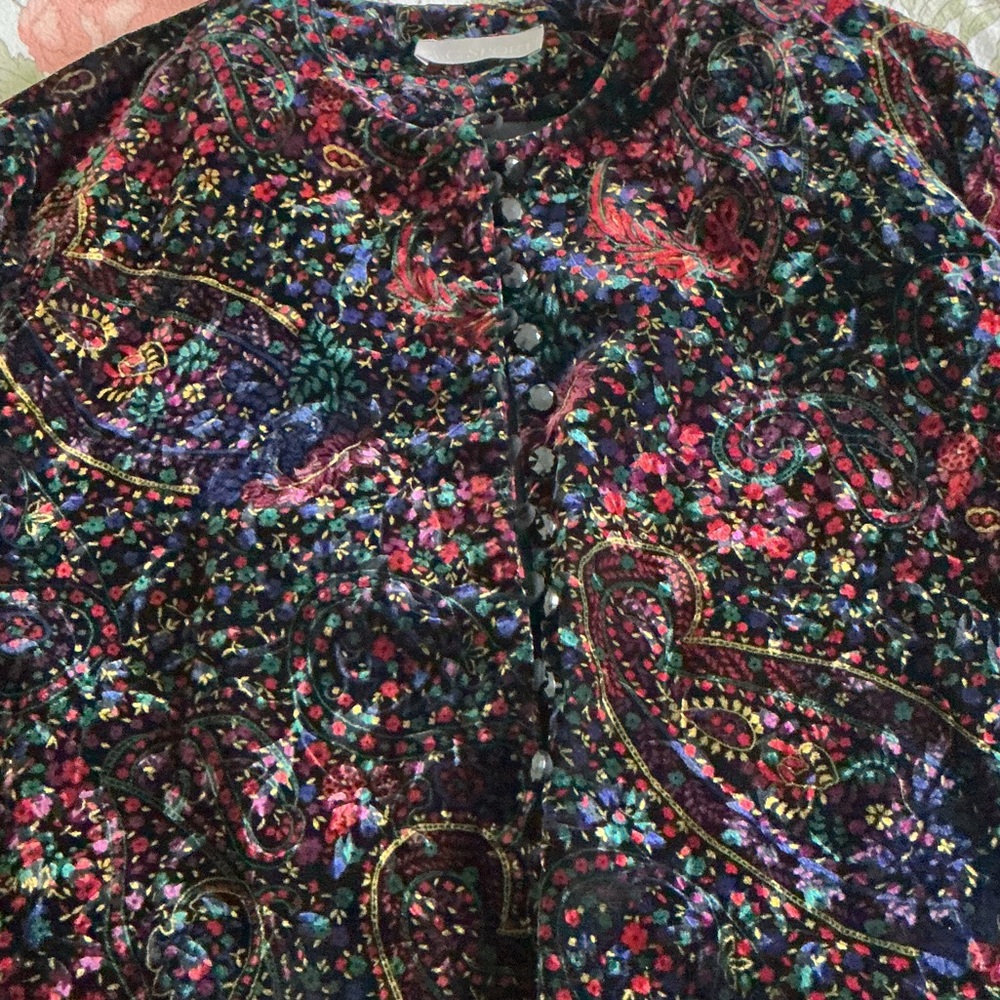 Floral Paisley Velvet Women's lined Jacket